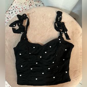 Black and White Heart Top